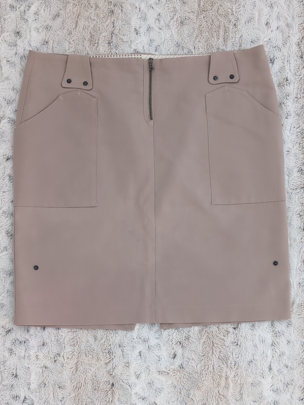Peuterey Made in Italy Cotton Utility Cargo Skirt Taupe